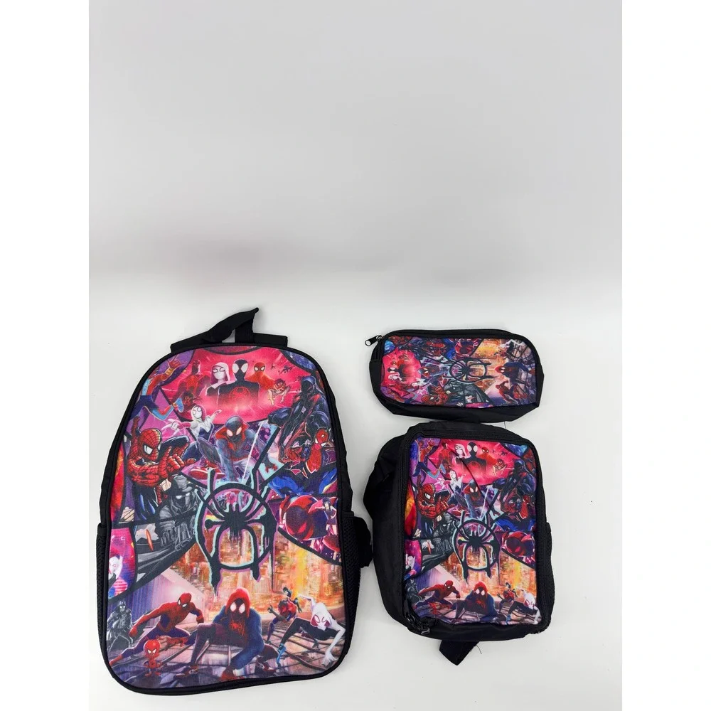 Marvel Spider-Man Across the Spider-Verse 3 Piece Backpack Lunch Bag Pencil Case